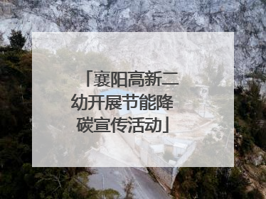 襄阳高新二幼开展节能降碳宣传活动